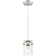 Antebellum - 1 Light - Mini Pendant Fixture - Brushed Nickel Finish with Clear Glass