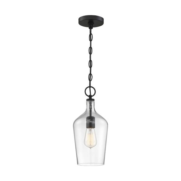 Hartley - 1 Light - Pendant Fixture - Matte Black Finish with Clear Glass