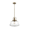 Basel - 1 Light - Pendant Fixture - Burnished Brass Finish with Clear Glass