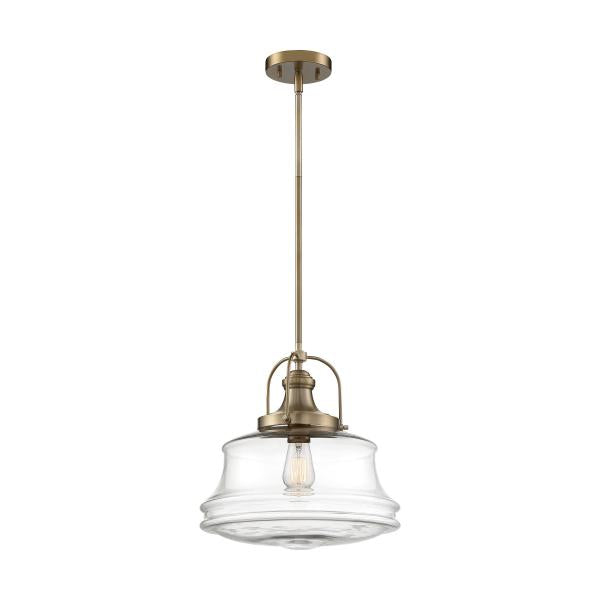 Basel - 1 Light - Pendant Fixture - Burnished Brass Finish with Clear Glass