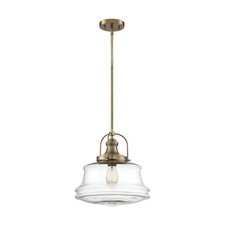 Basel - 1 Light - Pendant Fixture - Burnished Brass Finish with Clear Glass