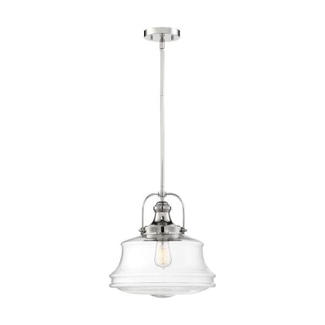 Basel - 1 Light - Pendant Fixture - Polished Nickel Finish with Clear Glass