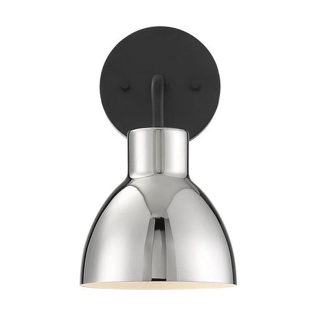 Sloan - 1 Light - Vanity - Matte Black Finish with Polished Nickel Shade