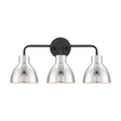 Sloan - 3 Light - Vanity - Matte Black Finish with Polished Nickel Shade