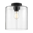 Chantecleer - 1 Light - Semi-Flush Fixture - Matte Black Finish with Clear Glass