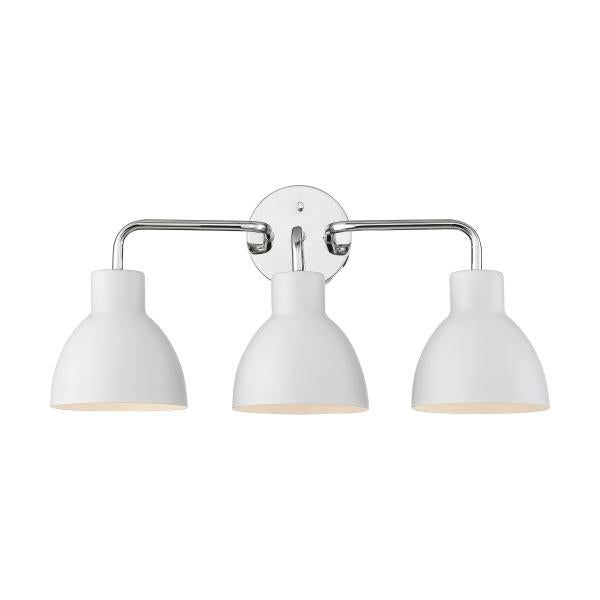 Sloan - 3 Light - Vanity - Polished Nickel Finish with Matte White Shade