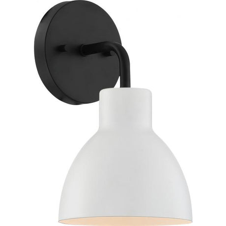 Sloan - 1 Light - Vanity - Matte Black Finish with White Shade