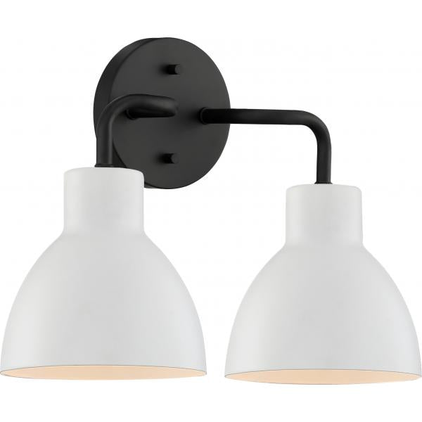 Sloan - 2 Light - Vanity - Matte Black Finish with White Shade