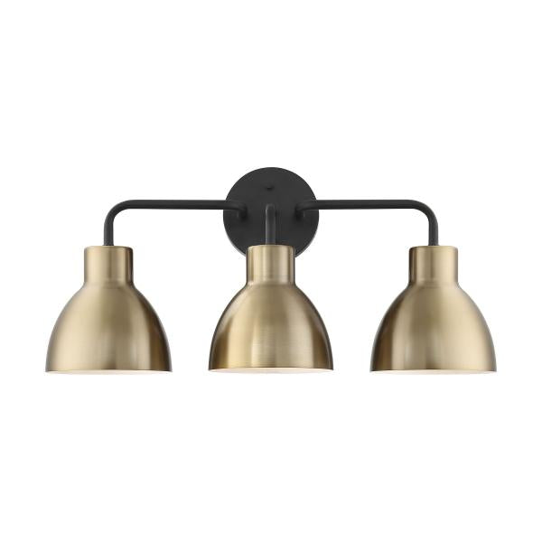 Sloan - 3 Light - Vanity - Matte Black and Burnished Brass Finish