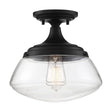 Kew - 1 Light - Semi-Flush Fixture - Aged Bronze Finish with Clear Glass