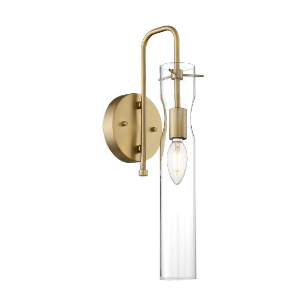 Spyglass - 1 Light - Wall Sconce Fixture - Vintage Brass Finish with Clear Glass