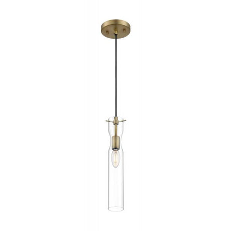 Spyglass - 1 Light - Mini Pendant Fixture - Vintage Brass Finish with Clear Glass