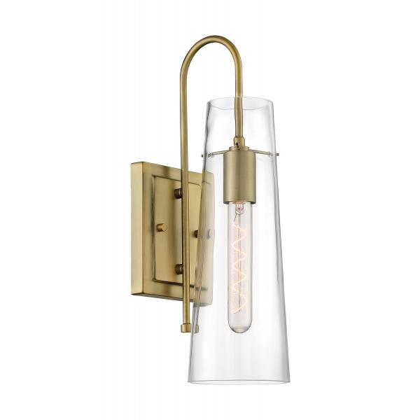 Alondra - 1 Light - Wall Sconce Fixture - Vintage Brass Finish with Clear Glass