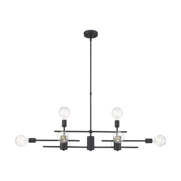 Delphi - 8 Light - Island Pendant Fixture - Black Finish