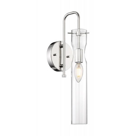 Spyglass - 1 Light - Wall Sconce Fixture - Polished Nickel Finish with Clear Glass