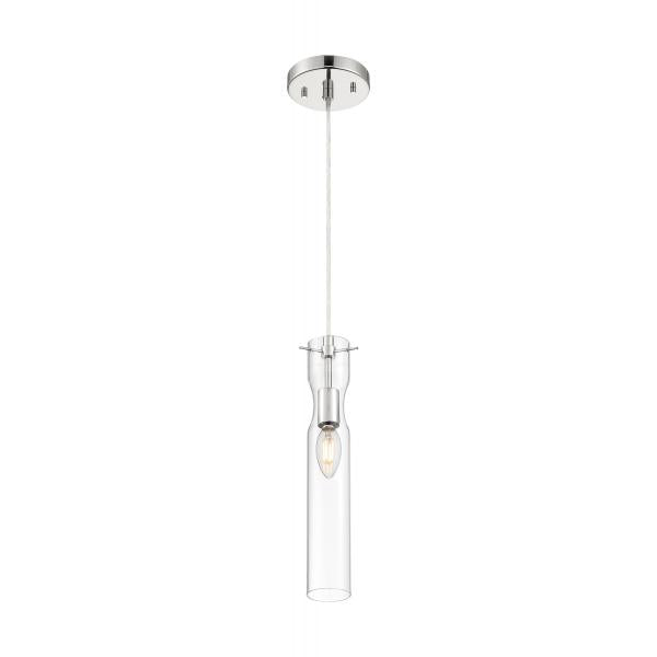 Spyglass - 1 Light - Mini Pendant Fixture - Polished Nickel Finish with Clear Glass