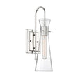 Bahari - 1 Light - Wall Sconce Fixture - Polished Nickel Finish with Clear Glass