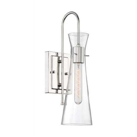 Bahari - 1 Light - Wall Sconce Fixture - Polished Nickel Finish with Clear Glass