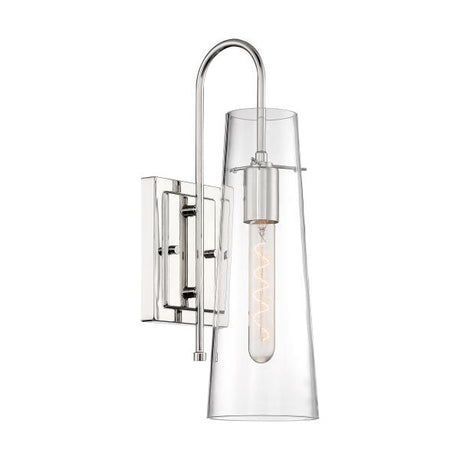 Alondra - 1 Light - Wall Sconce Fixture - Polished Nickel Finish with Clear Glass