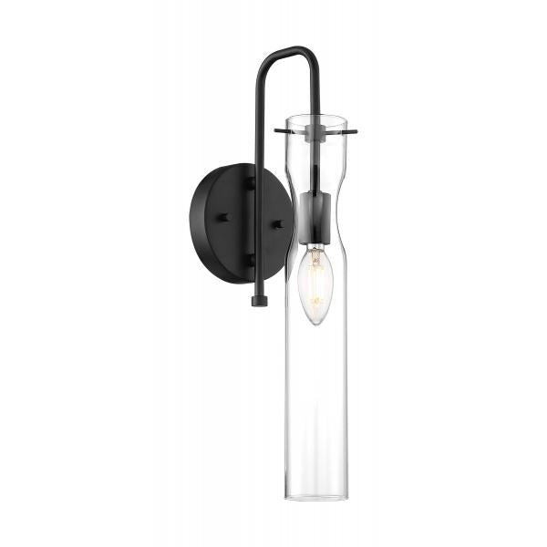 Spyglass - 1 Light - Wall Sconce Fixture - Black Finish with Clear Glass