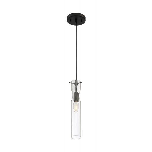 Spyglass - 1 Light - Mini Pendant Fixture - Black Finish with Clear Glass