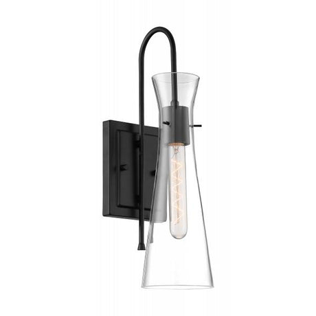 Bahari - 1 Light - Wall Sconce Fixture - Black Finish with Clear Glass