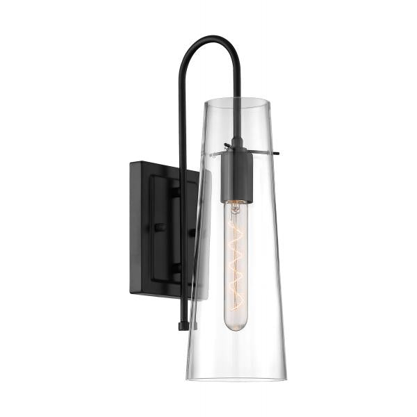 Alondra - 1 Light - Wall Sconce Fixture - Black Finish with Clear Glass