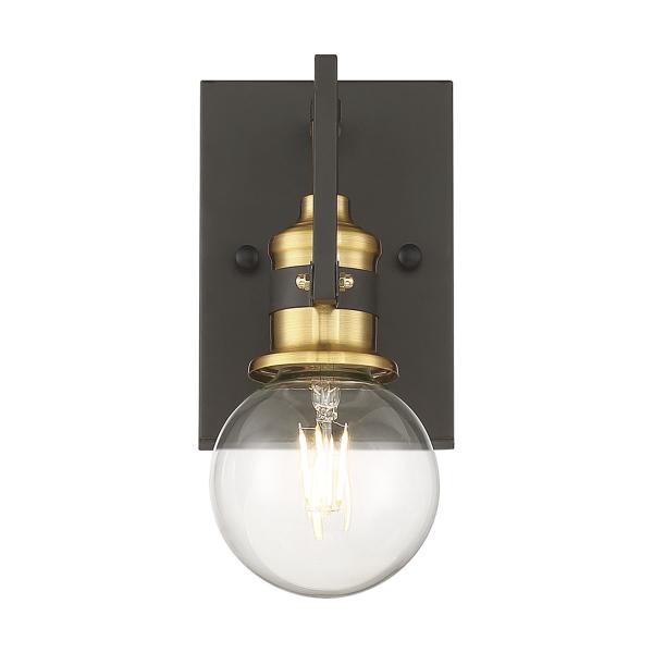 Intention - 1 Light - Vanity - Warm Brass and Black Finish