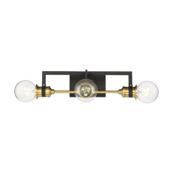 Intention - 3 Light - Vanity - Warm Brass and Black Finish