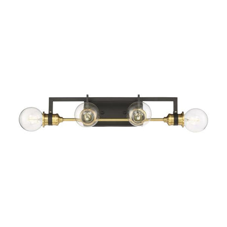 Intention - 4 Light - Vanity - Warm Brass and Black Finish