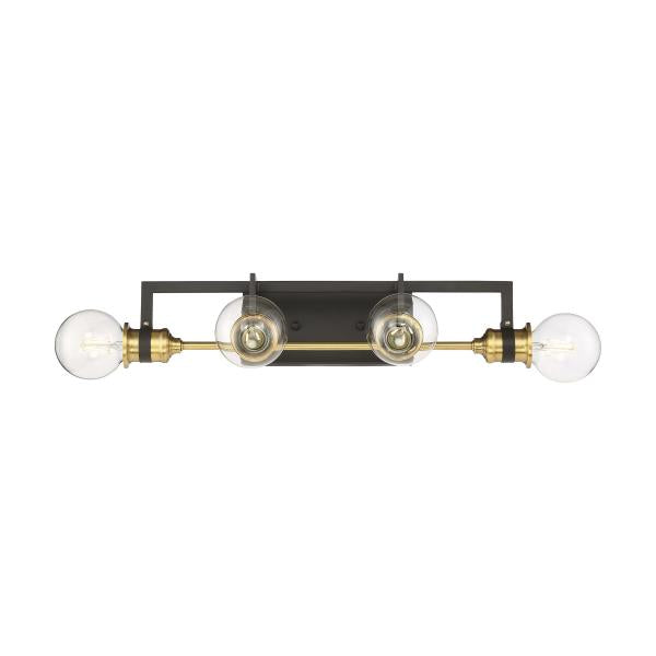 Intention - 4 Light - Vanity - Warm Brass and Black Finish