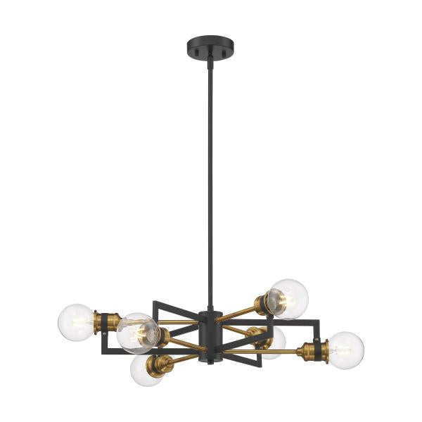 Intention - 6 Light - Chandelier - Warm Brass and Black Finish