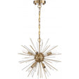 Cirrus - 6 Light - Chandelier - Vintage Brass Finish with Glass Rods