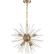 Cirrus - 8 Light - Chandelier - Vintage Brass Finish with Glass Rods