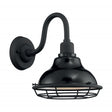 Newbridge - 1 Light - Small Outdoor Wall Sconce Fixture - Gloss Black Finish with Silver and Textured Black Accents