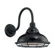 Newbridge - 1 Light - Large Outdoor Wall Sconce Fixture - Gloss Black Finish with Silver and Textured Black Accents