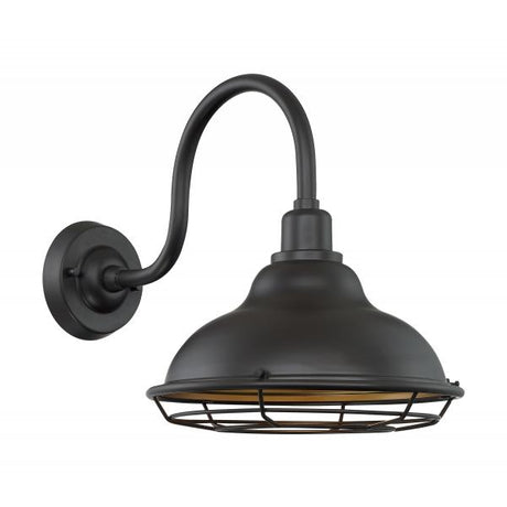 Newbridge - 1 Light - Large Outdoor Wall Sconce Fixture - Dark Bronze Finish with Gold Accents