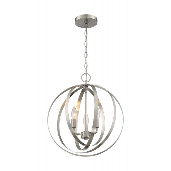 Pendleton - 3 Light - Pendant Fixture - Brushed Nickel Finish