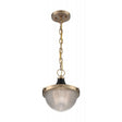 Faro - 1 Light - Small Pendant Fixture - Burnished Brass Finish with Black Accents - Clear Prismatic Glass