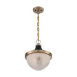 Faro - 1 Light - Large Pendant Fixture - Burnished Brass Finish with Black Accents - Clear Prismatic Glass