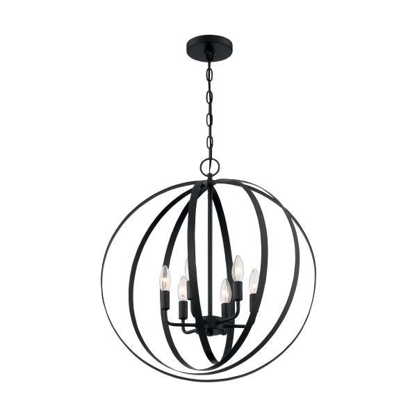 Pendleton - 6 Light - Pendant Fixture - Matte Black Finish