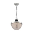 Faro - 1 Light - Large Pendant Fixture - Polished Nickel Finish with Black Accents - Clear Prismatic Glass