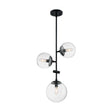 Sky - 3 Light - Pendant Fixture - Matte Black Finish - Clear Glass