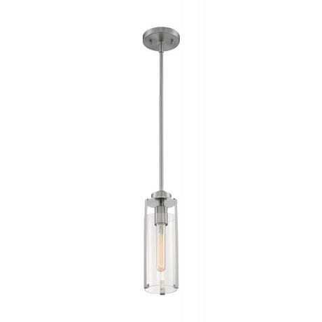 Marina - 1 Light - Mini Pendant Fixture - Brushed Nickel Finish with Clear Glass