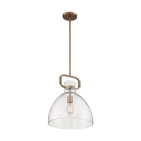 Teresa - 1 Light - Bell Pendant Fixture - Burnished Brass Finish with Clear Glass