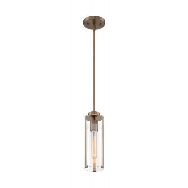 Marina - 1 Light - Mini Pendant Fixture - Burnished Brass Finish with Clear Glass