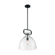 Teresa - 1 Light - Bell Pendant Fixture - Matte Black Finish with Clear Glass