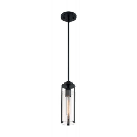 Marina - 1 Light - Mini Pendant Fixture - Matte Black Finish with Clear Glass