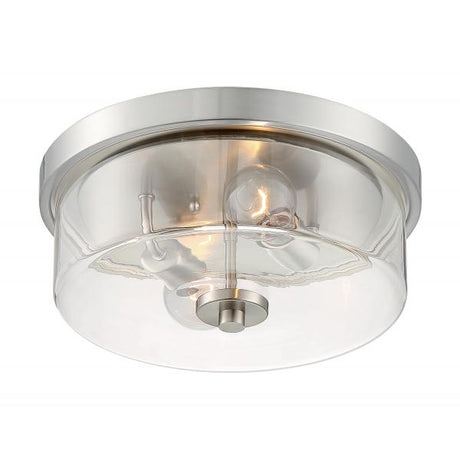 Sommerset - 2 Light - Flush Mount Fixture - Brushed Nickel Finish with Clear Glass