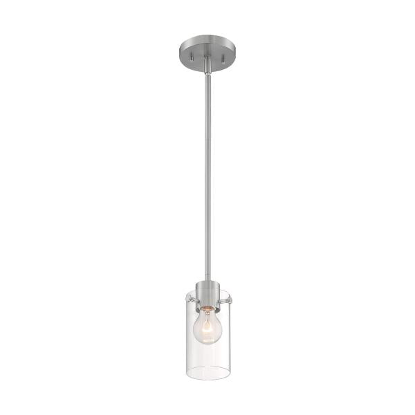 Sommerset - 1 Light - Mini Pendant Fixture - Brushed Nickel Finish with Clear Glass